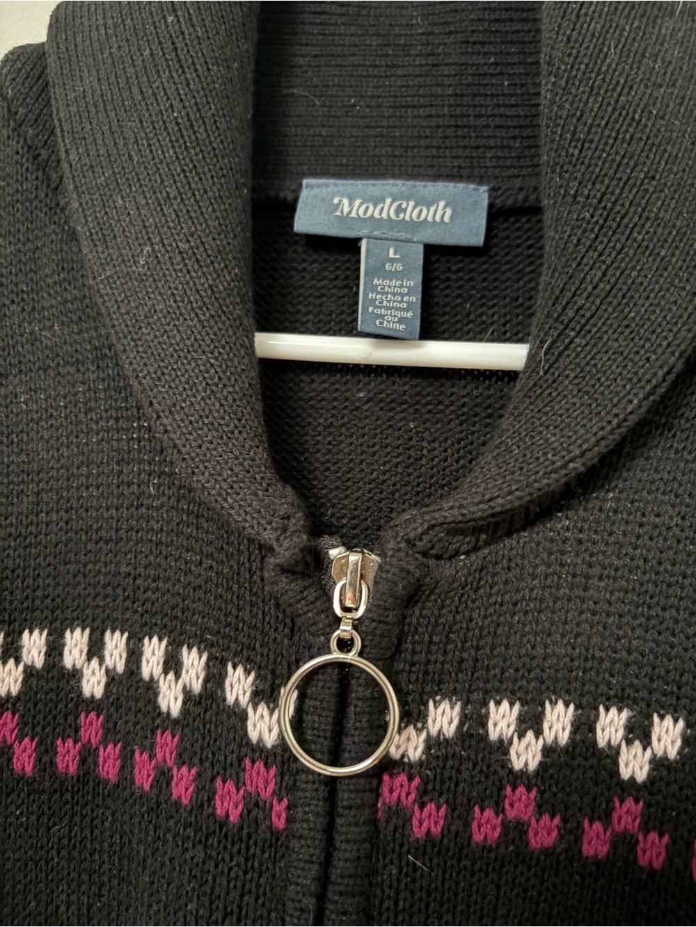Modcloth Black Zip Cardigan with Fox Motif - Picture 2 of 3